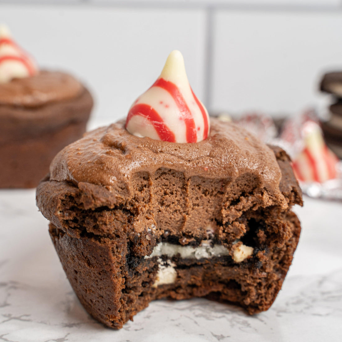 Peppermint Oreo Protein Cupcakes