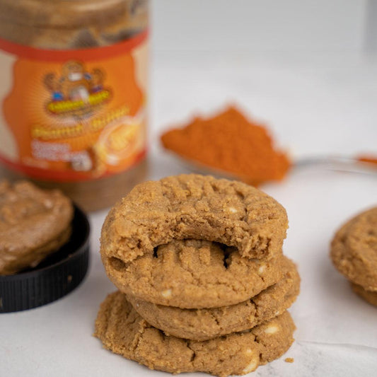 White Chocolate Pumpkin Peanut Butter Protein Cookies