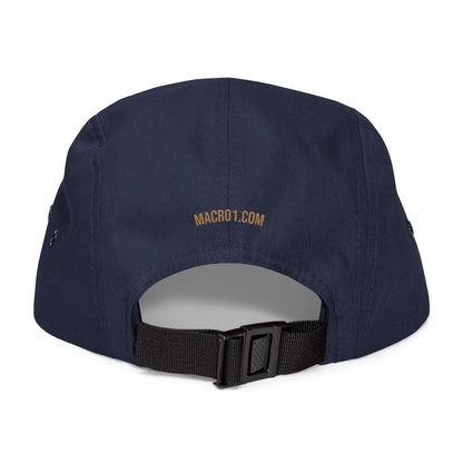 MACRO1 5-PANEL EMBROIDERED CAP | GOLD LETTERING