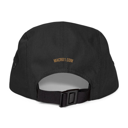 MACRO1 5-PANEL EMBROIDERED CAP | GOLD LETTERING